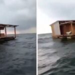 Hallan al restaurante “El Atracadero” flotando en la costa, tras ser arrastrado por el río Tuxpan
