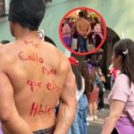 Fue como aliado a la marcha del 8M, y lo exhiben como deudor alimentario